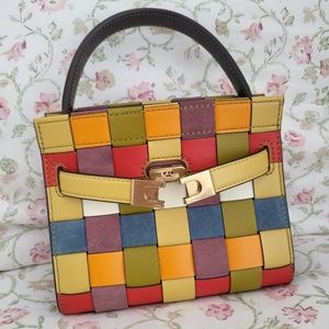 Tory Burch Lee Radziwill Woven Petit Double Bag (Authentic through FARFETCH)